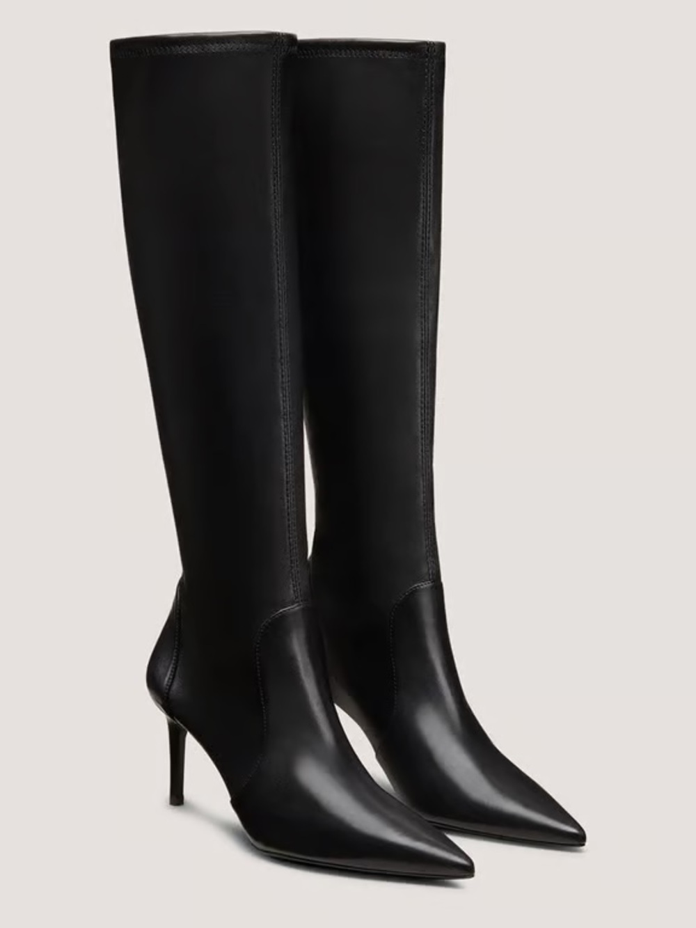 Stuart Weitzman Black Over-the-Knee Pointed-Toe Stiletto Boots